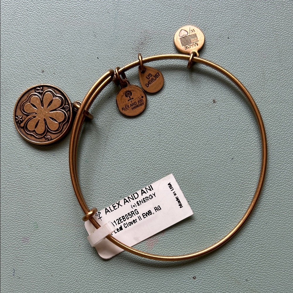Alex and Ani Gold Four-Leaf Clover Bracelet